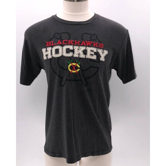 NHL Chicago Blackhawks Gray Graphic Short Sleeve Shirt- L - Picture 1 of 11